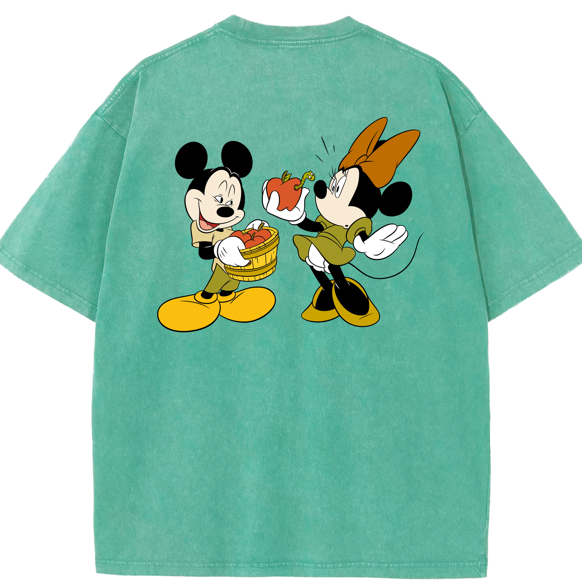 （画像用） ミッキーマウス Mickey Mouse 綿100% ヴィンテージ風 半袖Tシャツ（背面プリント）